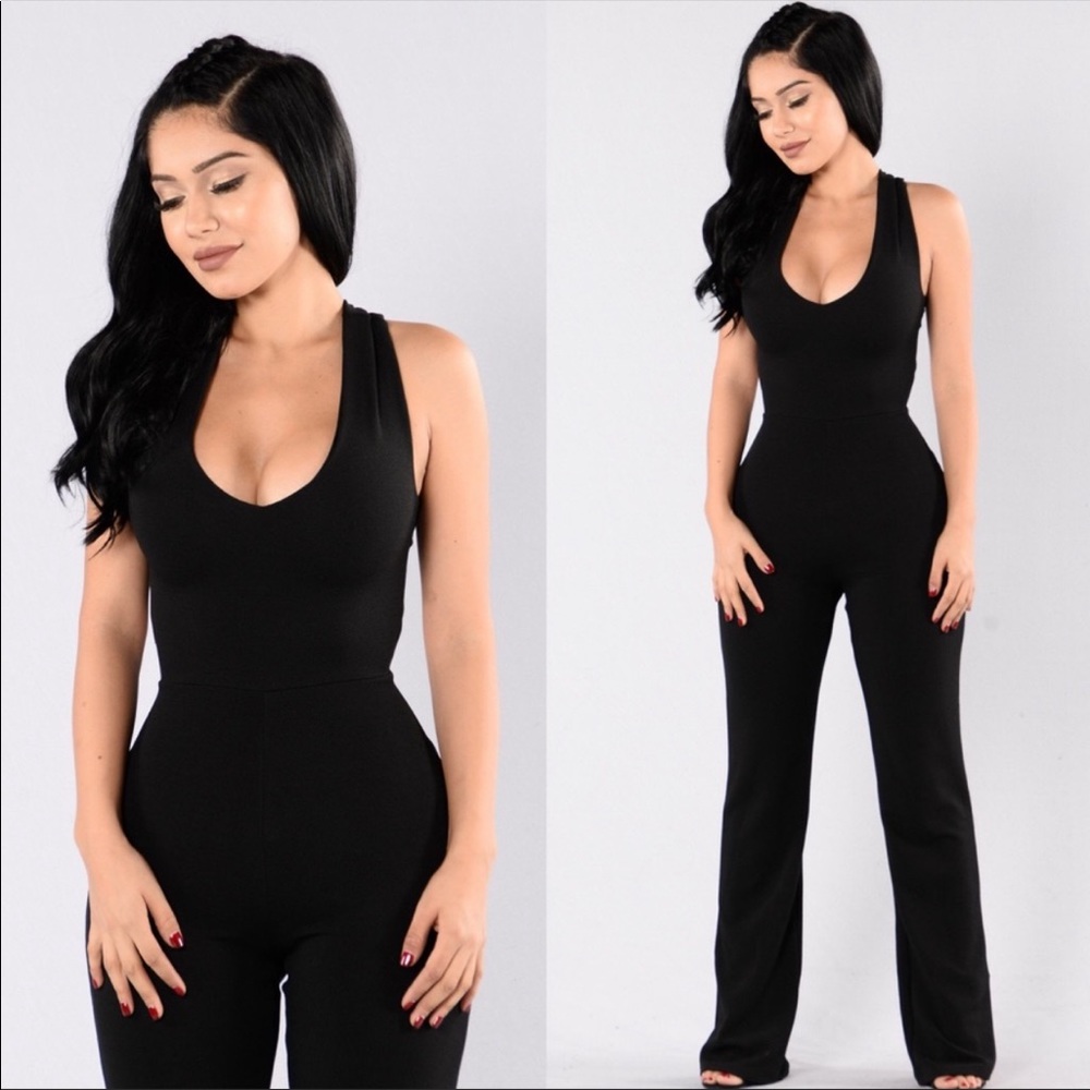 Fashion Nova Black Goodness My Heart Jumpsuit